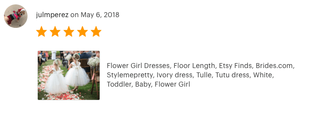 reviews for Olivia Kate Couture flower girls